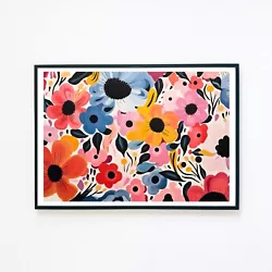 Buy Abstract Botanical Flowers Painting Illustration 7x5 Retro Decor Wall Art Print  • 3.95£