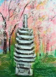 Buy ACEO Original Painting WASHINGTON DC In SPRING Cherry Blossom Tree SCULPTURE ART • 11.57£