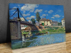 Buy The Bridge At Villeneuve-la-Ga Alfred Sisley Mounted Canvas Print  Or Print Only • 29.99£