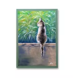 Buy Tabby Cat Original Painting Brown Cat Oil Pastel Pet Wall Art 11,5x8,5 In • 41.34£