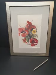 Buy Vintage Original Watercolor Painting Still Life - Flowers - Framed & Glazed  • 22.50£