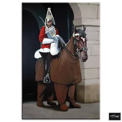 Buy Panto Horse Guard   Banksy Painting BOX FRAMED CANVAS ART Picture HDR 280gsm • 34.99£