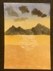 Buy Handmade Watercolour Painting. Moody Mountain Sunset. • 2£