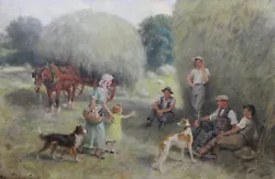 Buy Rowland Wheelwright 1870-1955 Large Oil Painting Harvest Scene • 7,500£