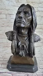 Buy Modern Art Indian Bronze Statue Abstract Chief Hot Cast Warrior Sculpture Decor • 283.03£
