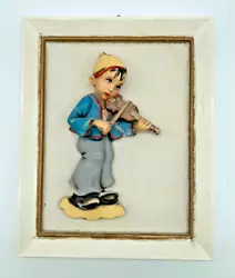 Buy Framed Vintage Wall Hanging Art 3D Boy Playing Violin • 9.99£