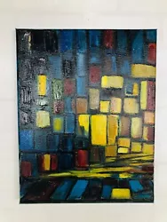 Buy Abstract 12x16 Oil Painting On Canvas - Vibrant City Lights • 48.79£