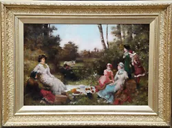 Buy +++EDOUARD MANET FRENCH 19thC IMPRESSIONIST LANDCAPE OIL PAINTING FAMILY PICNIC • 14,000£
