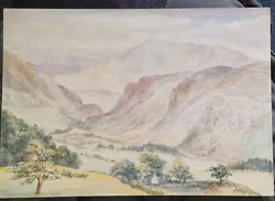 Buy Vintage Original Watercolour Paintings Moel Siabod Welsh Mountains Landscape • 20£