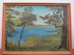 Buy Vintage Original Framed Oil Painting Trees And Lake/Water  • 24.99£