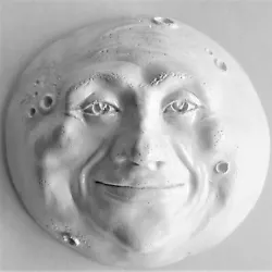 Buy Full Moon Face Sculpture, Ghost White Moon Face, Indoor Outdoor By Claybraven • 47.96£