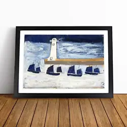Buy Alfred Wallis Four Luggars And A Lighthouse Wall Art Print Framed Canvas Picture • 24.95£
