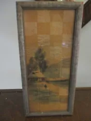 Buy Antique Framed Oriental Home On Shore Of Tree's Painted Silk Squares • 118.12£