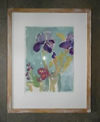 Buy Still Life Of Blue Iris Flowers. Original W/colour By  Fiona Payne C1980s. • 47£