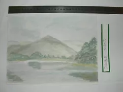 Buy 2 Sided MOUNTAIN LAKE /BIRD STILL LIFE Scotland Vintage Watercolour Painting • 3£