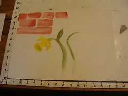 Buy Marge O'connell Watercolor: Yellow Daffodil And Partial Red Brick Wall • 57.94£