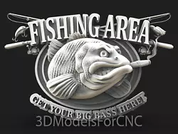 Buy 3D Model STL File For CNC Router Laser & 3D Printer Fishing Area Sign • 2.47£