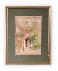 Buy The Courtyard - Superb Large Quality Vintage 19th Century Watercolour Painting • 65£