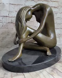 Buy European Nude Sitting Woman Bronze Erotic Art Sculpture Hot Cast Figurine Decor • 710.39£