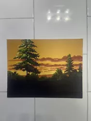Buy Original Treetop Sunset Oil Painting On Canvas. 11” X 14” • 283.50£