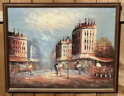 Buy VINTAGE FRENCH OIL PAINTING, OIL ON BOARD PARIS SCENE, MID CENTURY - 54x44cm • 35£