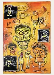 Buy Jean-Michel Basquiat (Handmade) Oil On Canvas Signed & Stamped Painting • 440.51£