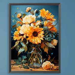 Buy Paint By Numbers Kit DIY Oil Art Sunflower Picture Home Decor 30x40cm • 12.44£