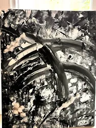 Buy New Abstract Painting In Acrylic Hand-made Black And White 60 X 76 Cm • 25£