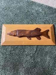 Buy Wood Carved Picture Wall Plaque Of A Fish, Pike? Vintage/man Cave/ Fishing Gift • 22£
