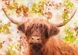 Buy Highland Cow Abstract Print Painting Limited Edition Signed-cow Splats Range • 5.50£