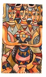 Buy Original Vintage Painting - African Style Art - 28  X 16  - Abstract Style • 280.12£