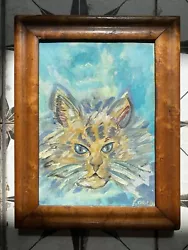 Buy Vintage Naive Cat Painting Louis Wain Style • 50£