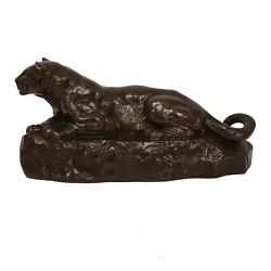 Buy  Panther Of Tunisia” French Bronze Sculpture After Antoine-Louis Barye • 5,762.32£