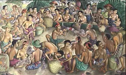 Buy ANAK AGUNG GDE RAKA PUDJA-Indonesian-Original Signed Oil-Balinese Village Scene • 5,117.93£