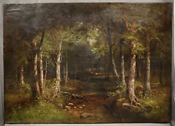 Buy 19th 20th Century American Landscape Forest With A River Trail And Cows • 3,552.12£