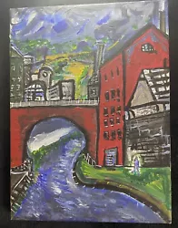 Buy Northern Art Painting Oil On Canvas Ashton Canal • 0.99£