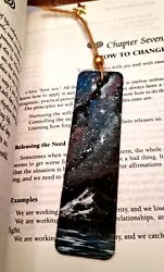 Buy Original Hand Painted Galaxy Bookmark On Wooden Board Christmas Gift • 7.77£