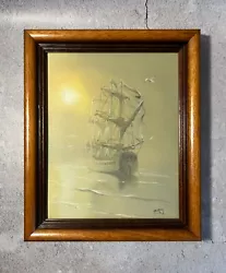 Buy Ian Guy -  St Ives Artist Tall Sail Ship Galleon Original Oil On Canvas Painting • 39.95£