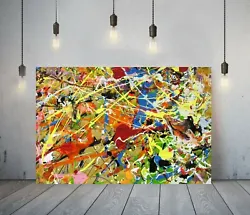 Buy Jackson Pollock 16- Framed Canvas Artist Wall Art Paper Picture Print- Yellow • 59.99£
