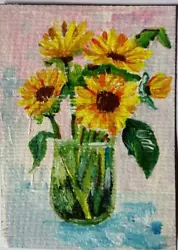 Buy ACEO Original Painting  Art Card  Flowers Hand Painting 2.5/3.5 • 6.62£