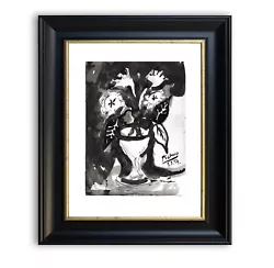 Buy Pablo Picasso Ink Painting Still Life Flowers On Paper 1954. Signed & Mounted • 259£