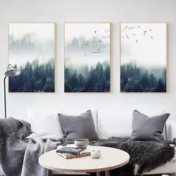 Buy Forest Landscape Wall Art Canvas Poster Print Nordic Style Painting Home Decor • 4.24£