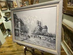 Buy Huge Rare Original Oil Painting Black And White French Scene Signed And Framed • 575£