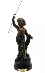Buy LA Boucher Antique French Bronze Sculpture Of A Boy With Fish • 1,799.74£