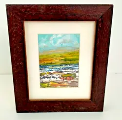 Buy Miniature Original Oil Or Acrylic Framed Painting Of Mountain + River Landscape. • 12£