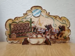 Buy Vintage German Horses & Carriage Scene Black Forest  Hand Carved Wax Picture  • 81.86£