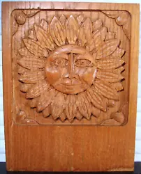 Buy Evelyn Ackerman Wood Panel Sun Carving Mid Century Modern ERA Industries • 283.50£