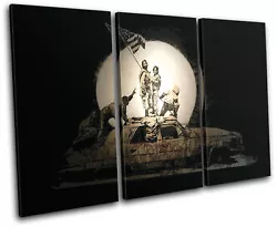 Buy Iraq Car Banksy Painting TREBLE CANVAS WALL ART Picture Print VA • 34.99£