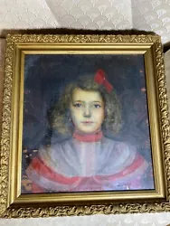 Buy Antique  Portrait Of A Young Girl Scene  Oil Painting - Framed • 233.89£