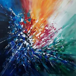Buy 'Rainbow Starburst' Original Painting By Christine McLean Art. Framed. • 275£